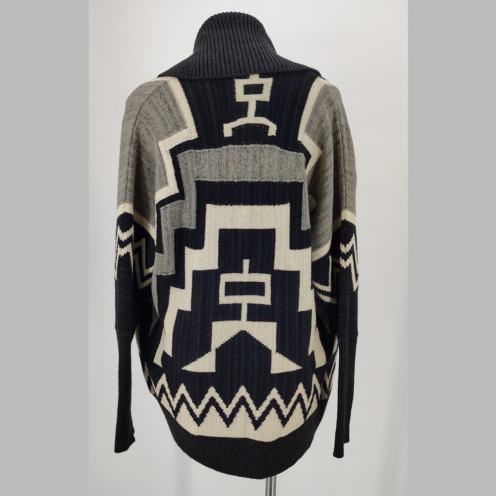 Ralph Lauren Shawl Collar Wool Silk Cashmere Lodge Cardigan Aztec Sweater L - Picture 4 of 11